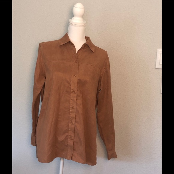 Liz Claiborne | Long Sleeve Sueded Button Shirt S - Picture 1 of 2